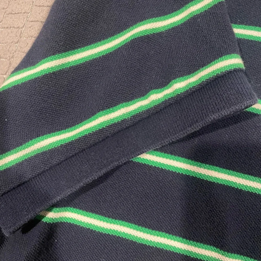 Vintage Polo Ralph Lauren Navy and Green Polo Shirt XL Custom Fit - Picture 5 of 8